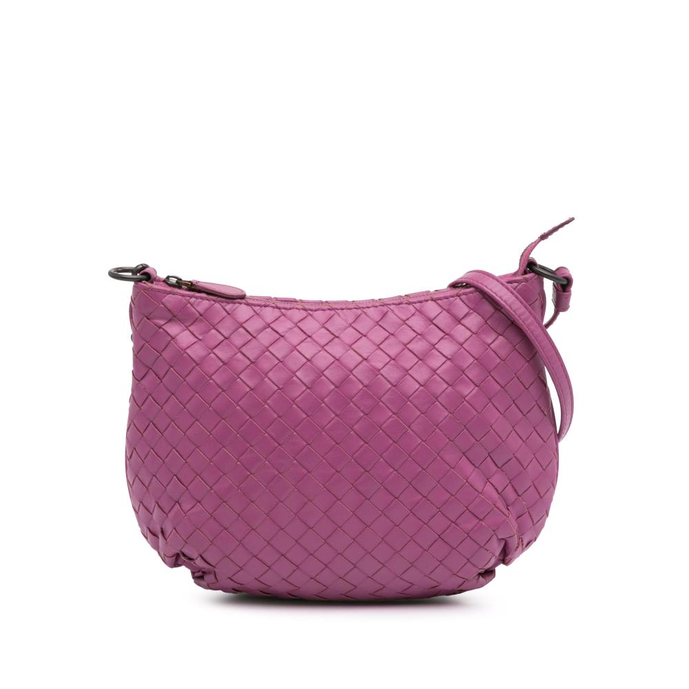 Bottega Veneta B Bottega Veneta Purple Nappa Leather Leather Nappa Intrecciato Crossbody Italy
