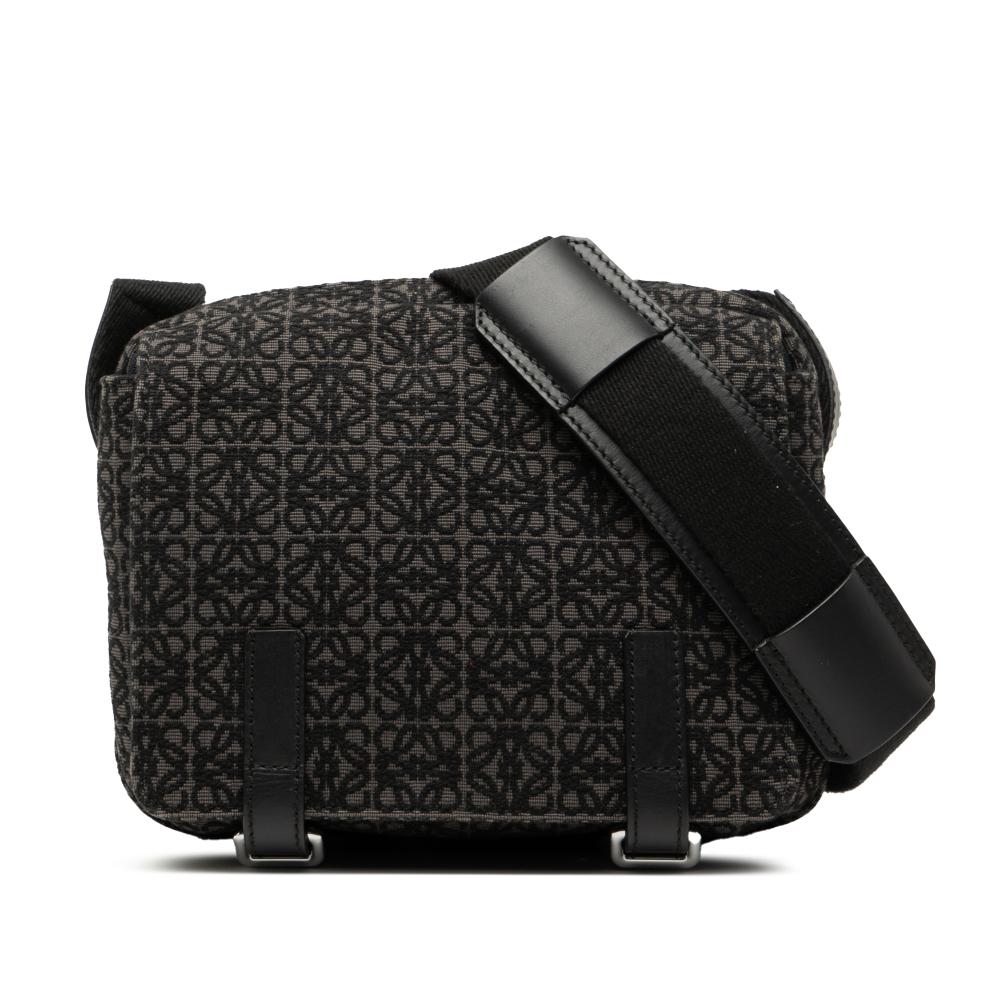 Loewe B LOEWE Black Canvas Fabric XS Anagram Military Messenger Bag Portugal