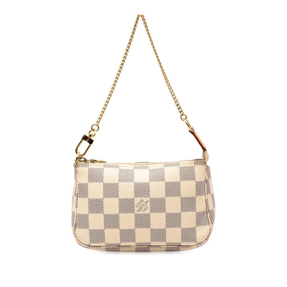 Louis Vuitton B Louis Vuitton White Damier Canvas Fabric Damier Azur Mini Pochette Accessoires France