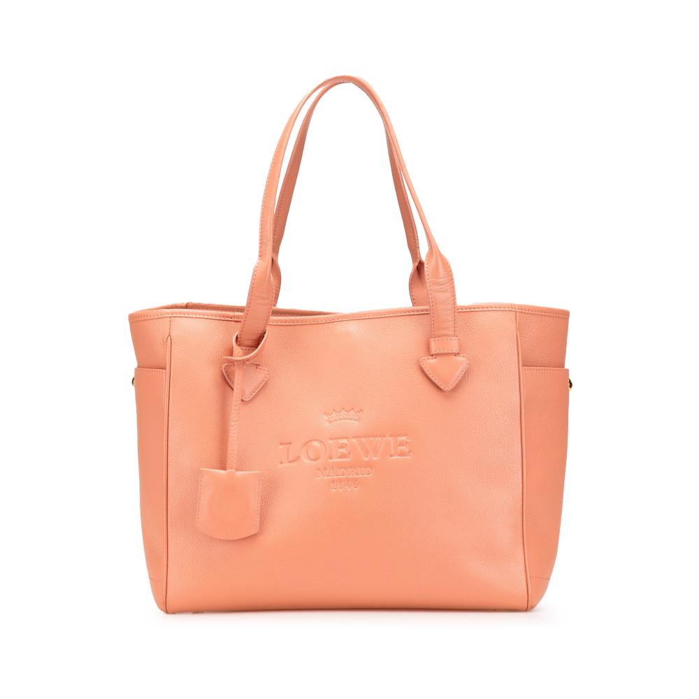 Loewe B LOEWE Pink Salmon Calf Leather Heritage Tote Spain
