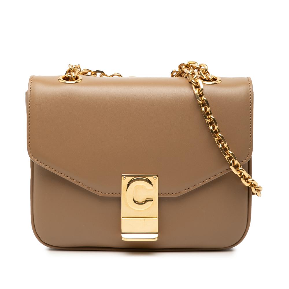 Celine AB Celine Brown Light Brown Calf Leather Small C Bag Italy