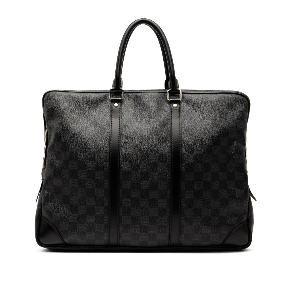 Louis Vuitton B Louis Vuitton Black Damier Canvas Fabric Damier Graphite Porte Documents Voyage PM France