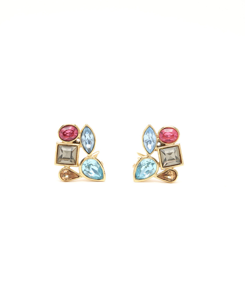 Saint Laurent Rhinestone Clip-on Earrings