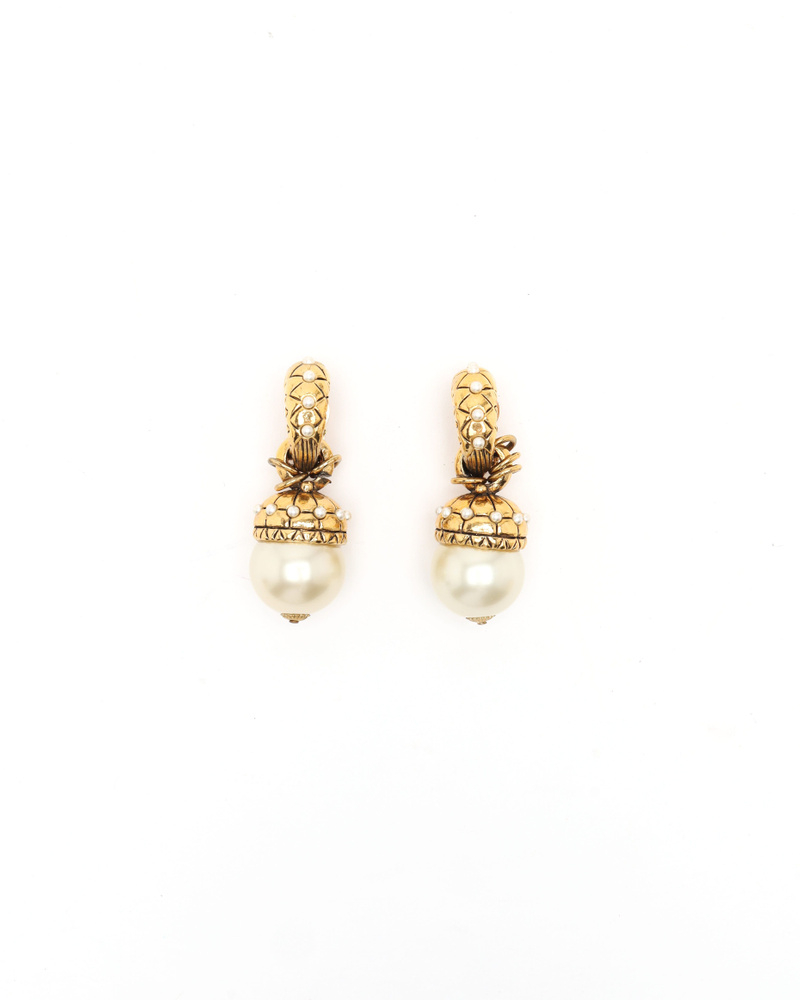Loewe Dangling Pearl Clip-on Earrings
