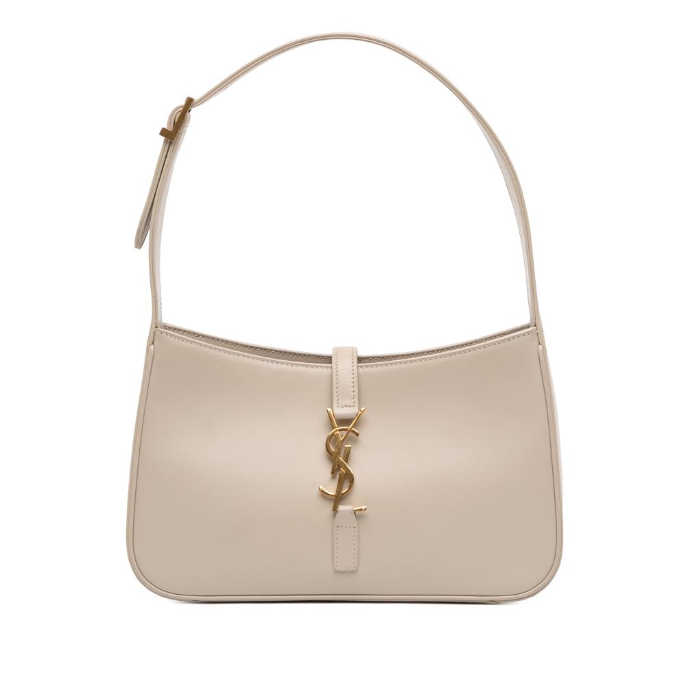 Saint Laurent AB Saint Laurent White Ivory Calf Leather Smooth Le 5 a 7 Hobo Italy