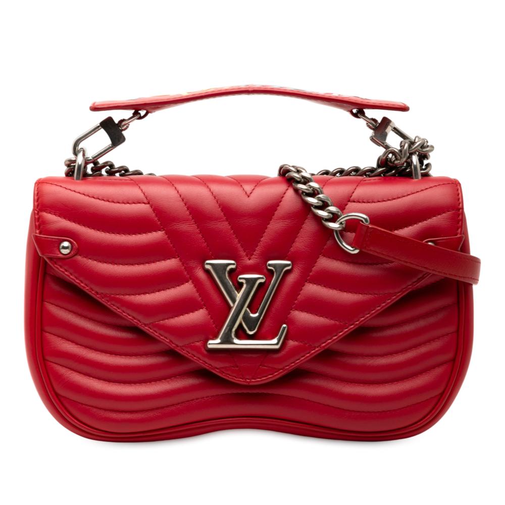 Louis Vuitton AB Louis Vuitton Red Calf Leather New Wave Chain Bag MM Italy
