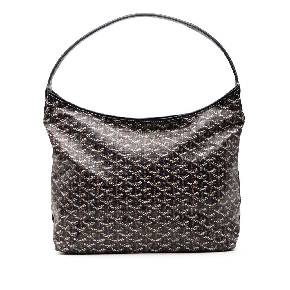 Goyard AB Goyard Black Coated Canvas Fabric Goyardine Boheme Hobo France
