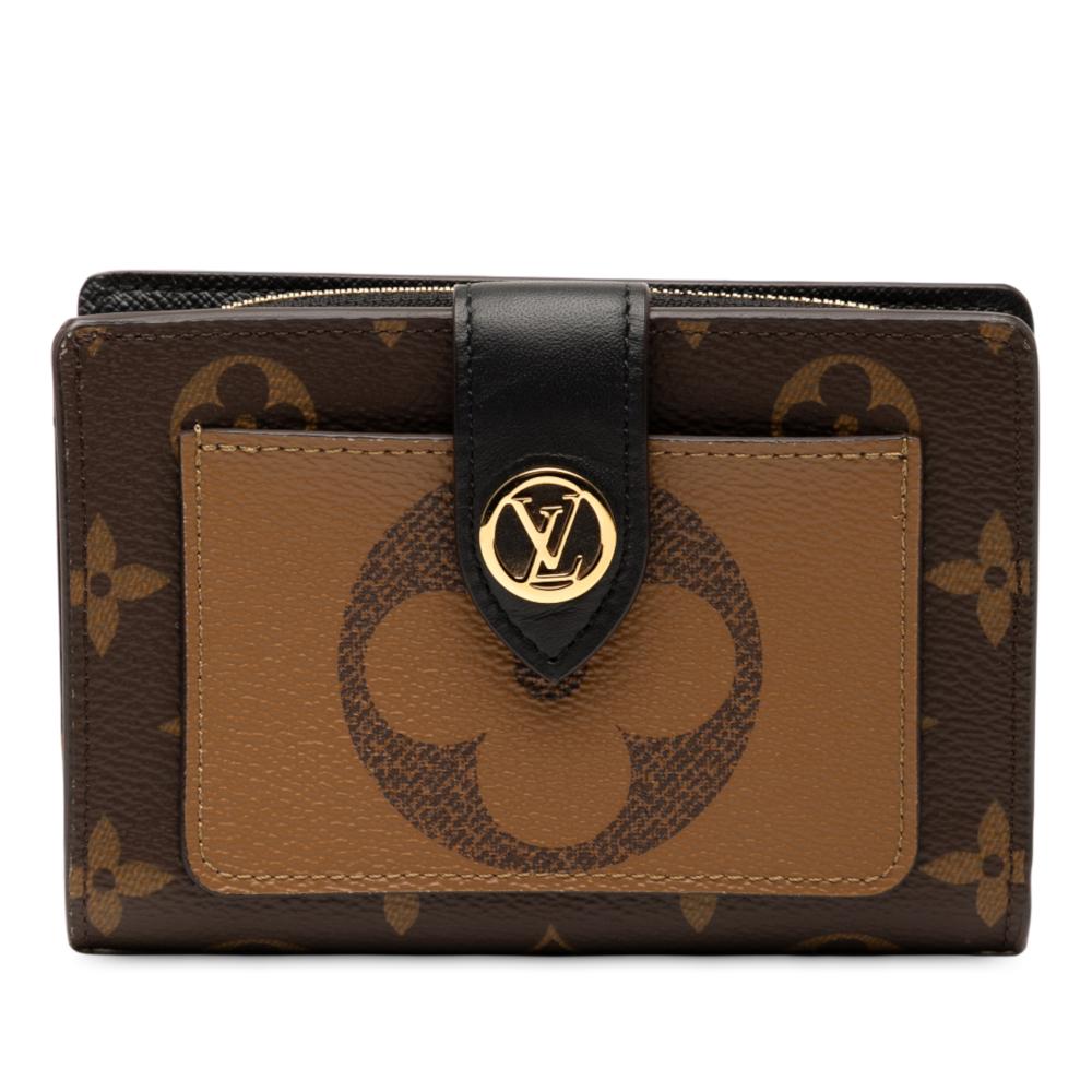 Louis Vuitton B Louis Vuitton Brown Monogram Canvas Fabric Monogram Giant Reverse Juliette Wallet France