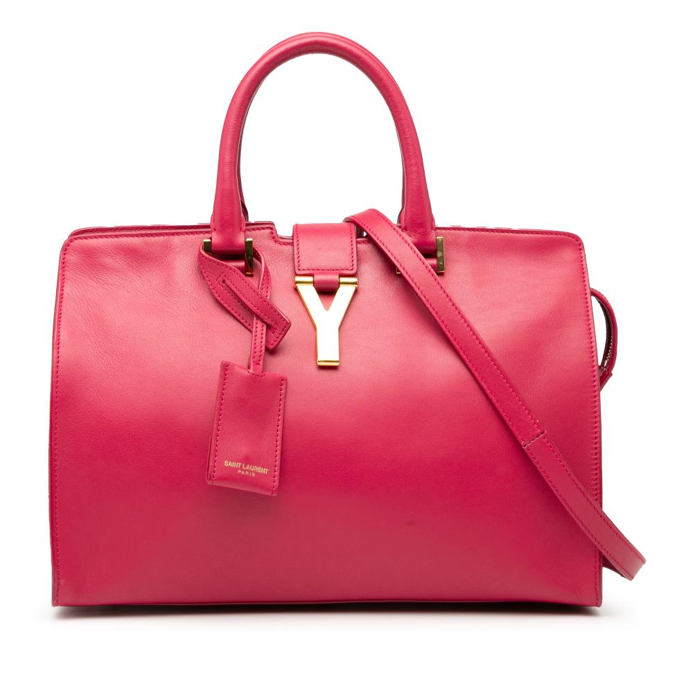 Saint Laurent B Saint Laurent Pink Hot Pink Calf Leather Small skin Cabas Chyc Satchel Italy