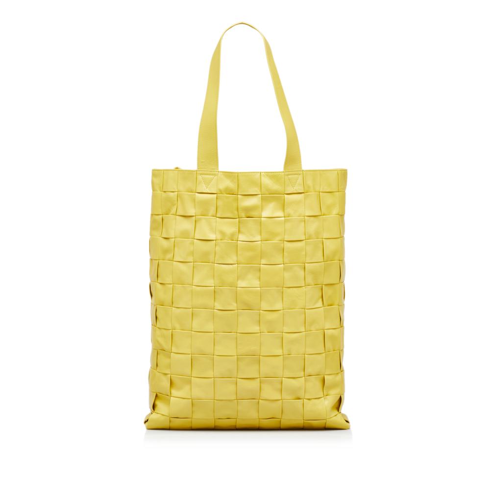 Bottega Veneta B Bottega Veneta Yellow Nappa Leather Leather Nappa Maxi Intrecciato Cassette Tote Italy