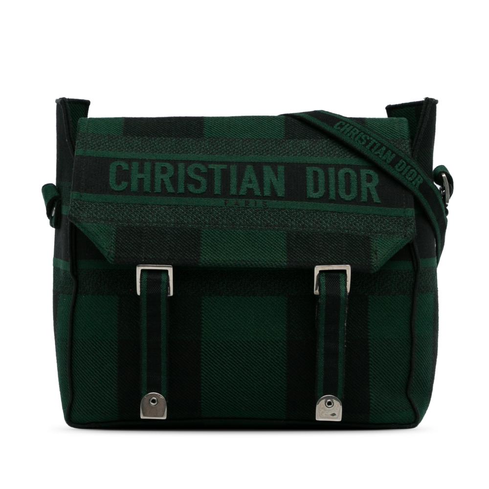 Christian Dior AB Dior Green Canvas Fabric Diorcamp Messenger Bag Italy