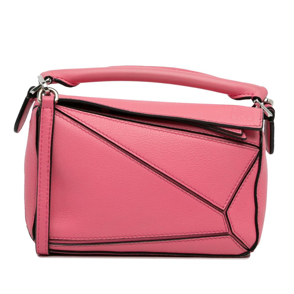 Loewe AB LOEWE Pink Calf Leather Mini skin Puzzle Satchel Spain