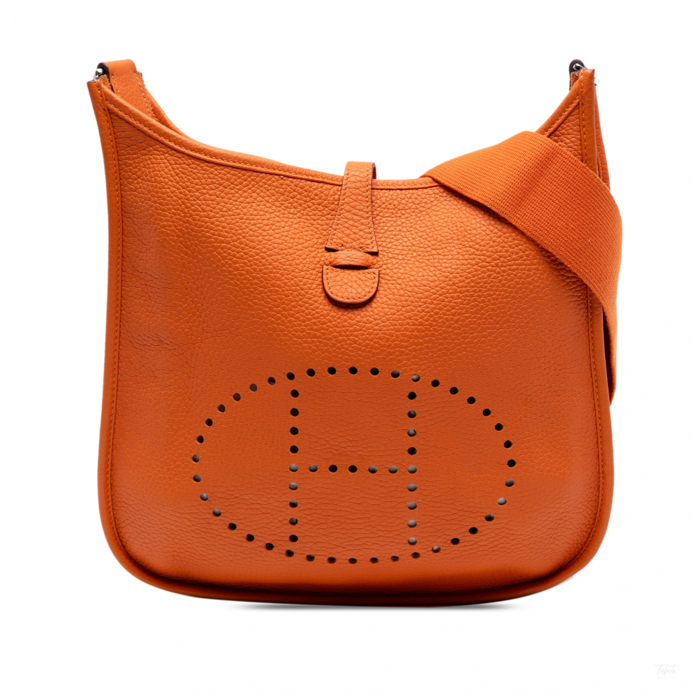 Hermès Evelyne 29 Taurillon Clemence Leather Hobo Crossbody Orange