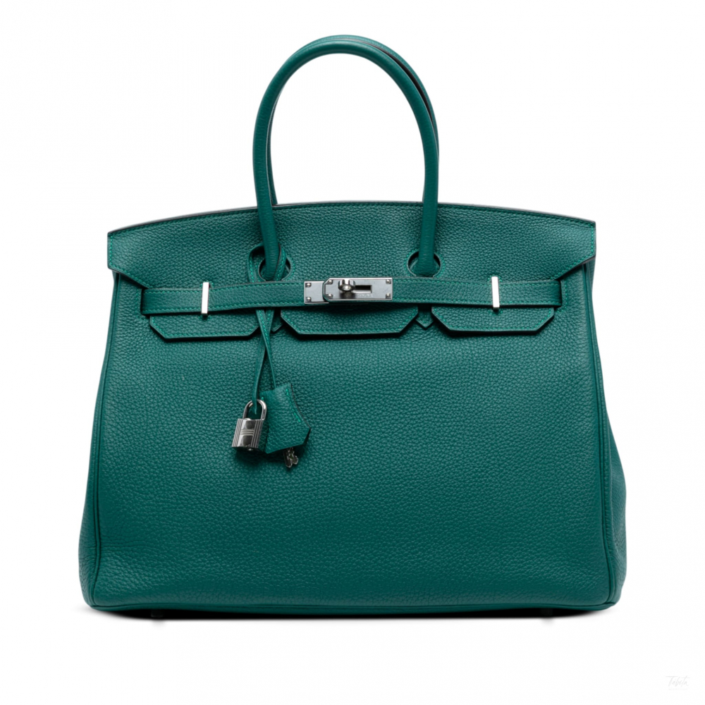 Hermès Birkin 35 Togo Leather Top-Handle Bag Malachite