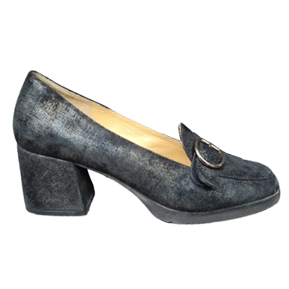 Brunate Pumps mit breitem Absatz