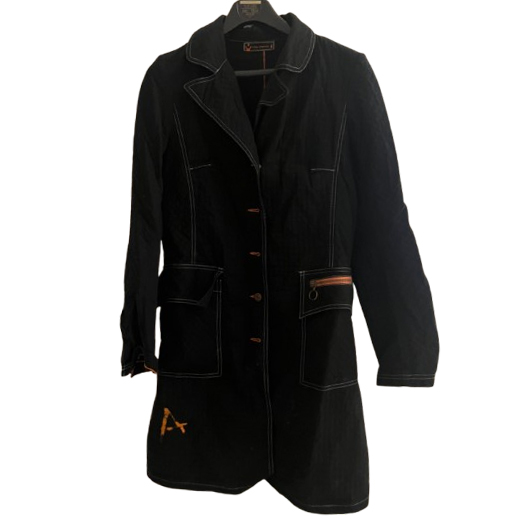 Cop.Copine Manteau noir moderne avec inscriptions