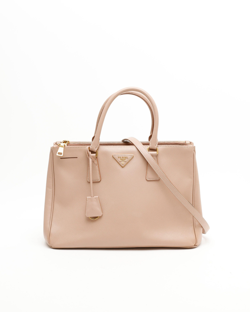 Prada Large Saffiano Lux Galleria Double Zip Bag