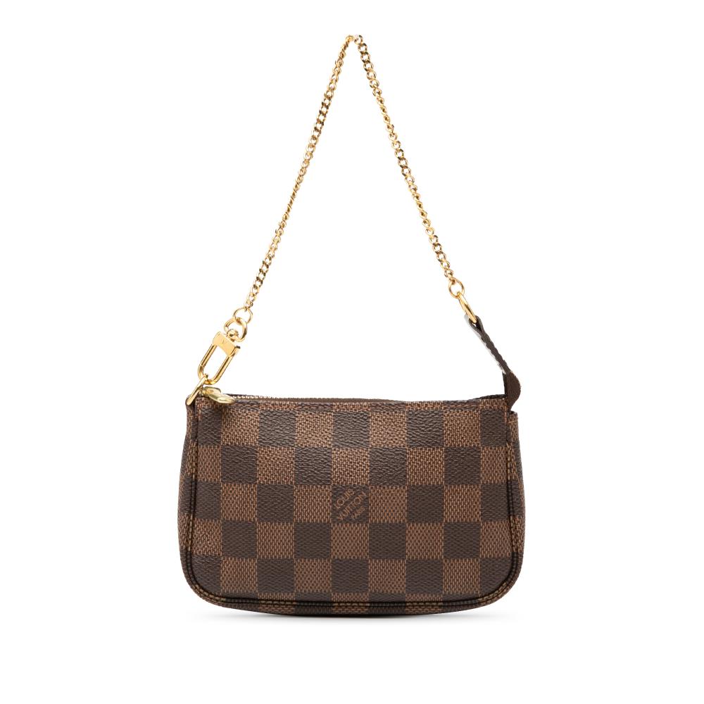 Louis Vuitton AB Louis Vuitton Brown Damier Canvas Fabric Damier Ebene Mini Pochette Accessoires France