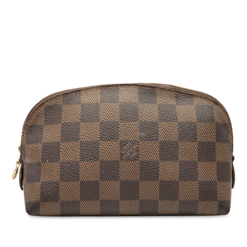 Louis Vuitton AB Louis Vuitton Brown Damier Canvas Fabric Damier Ebene Cosmetic Pouch PM Spain