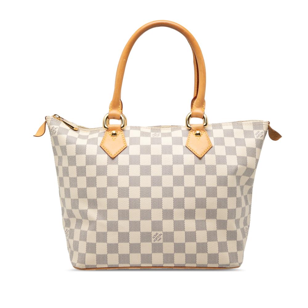 Louis Vuitton B Louis Vuitton White Damier Canvas Fabric Damier Azur Saleya PM France