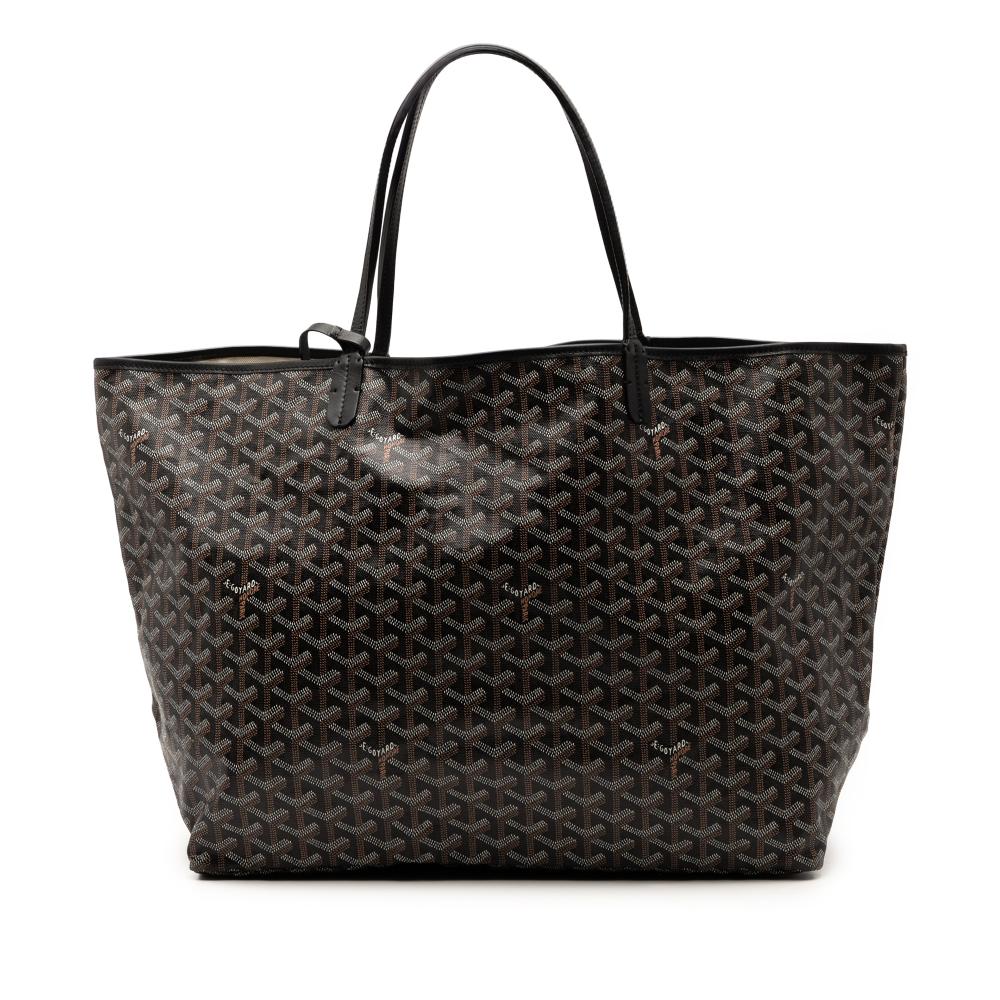 Goyard AB Goyard Black Coated Canvas Fabric Goyardine Saint Louis GM France