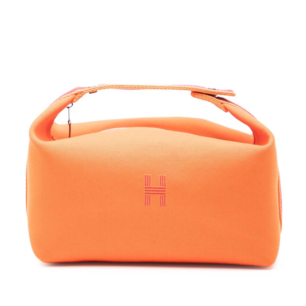 Hermès AB Hermès Orange Canvas Fabric Large Toile Bride A Brac Case France