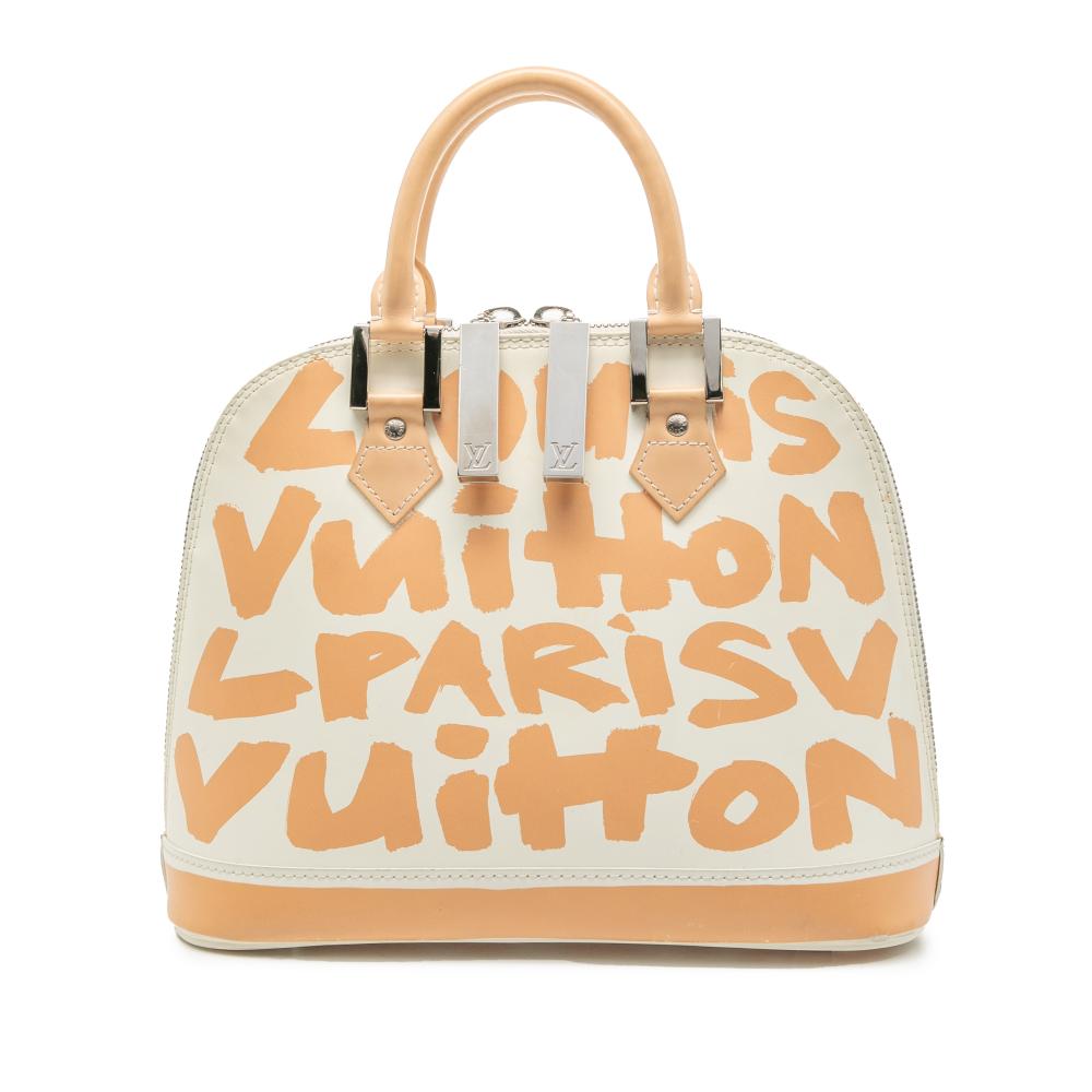Louis Vuitton B Louis Vuitton White Calf Leather Stephen Sprouse Graffiti Alma MM France