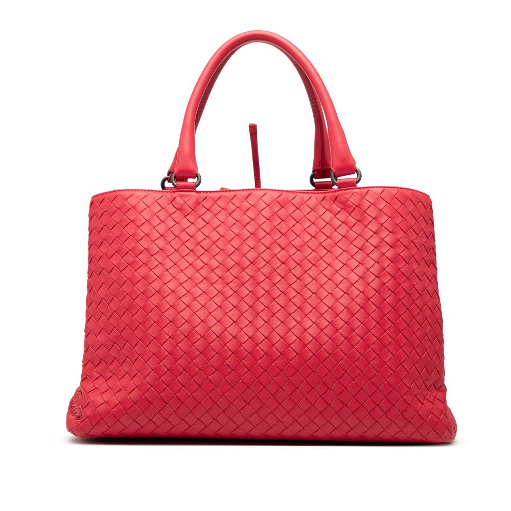 Bottega Veneta AB Bottega Veneta Red Nappa Leather Leather Nappa Intrecciato Milano Tote Italy