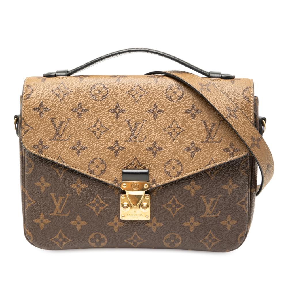 Louis Vuitton AB Louis Vuitton Brown Monogram Canvas Fabric Monogram Reverse Pochette Metis Italy