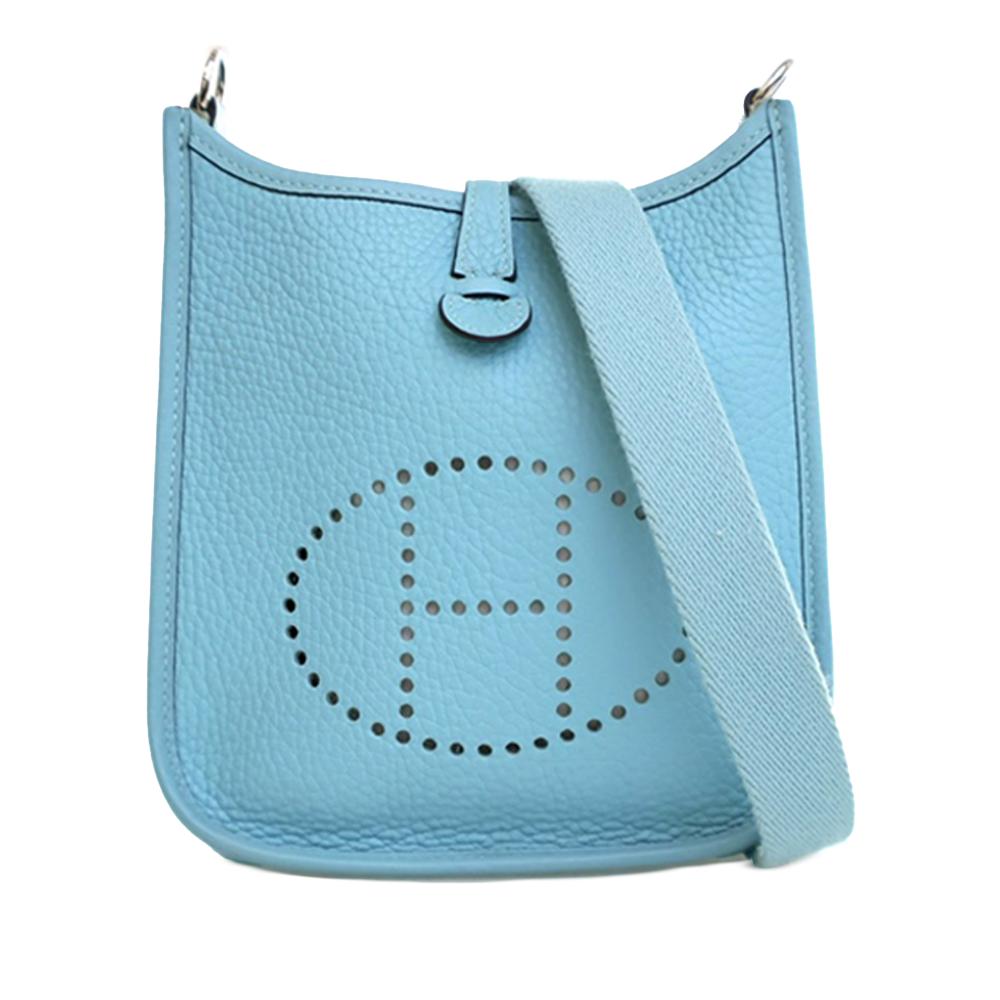 Hermès AB Hermès Blue Light Blue Calf Leather Clemence Evelyne TPM 16 France