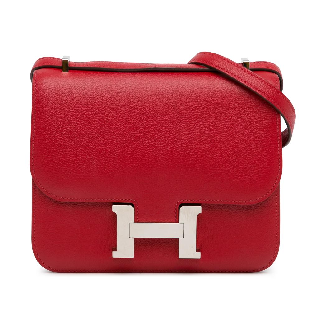 Hermès AB Hermès Red Calf Leather Mini Evercolor Constance 18 France