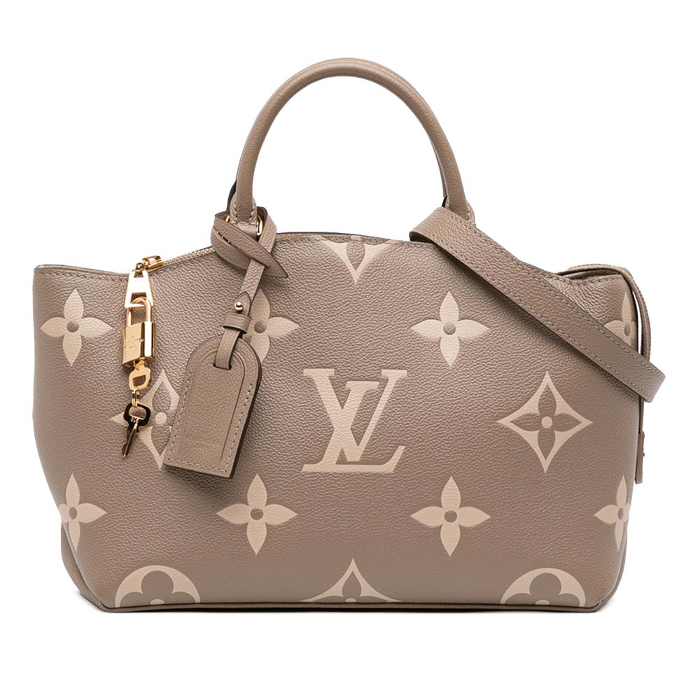 Louis Vuitton B Louis Vuitton Brown Taupe Calf Leather Bicolor Monogram Empreinte Giant Petit Palais Spain