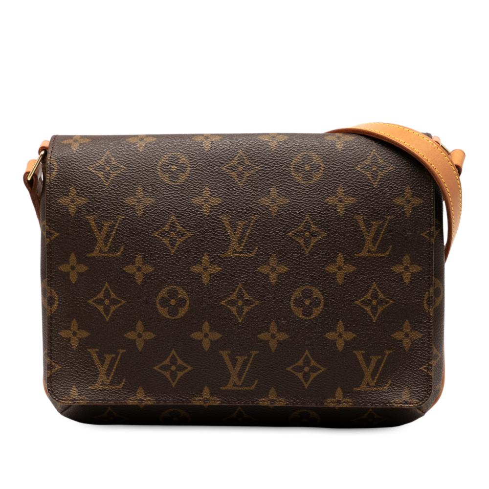 Louis Vuitton B Louis Vuitton Brown Monogram Canvas Fabric Monogram Musette Tango Short Strap France