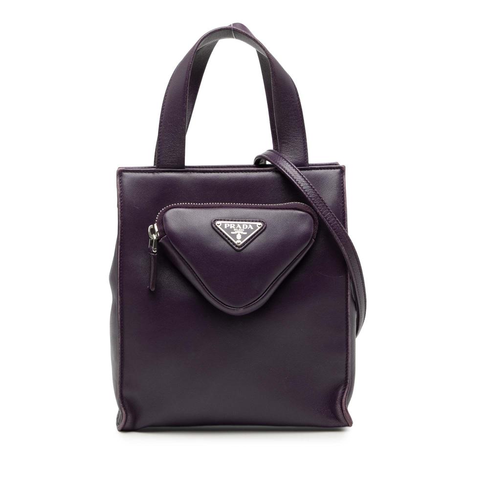 Prada B Prada Purple Nappa Leather Leather Nappa Front Pocket Satchel Italy