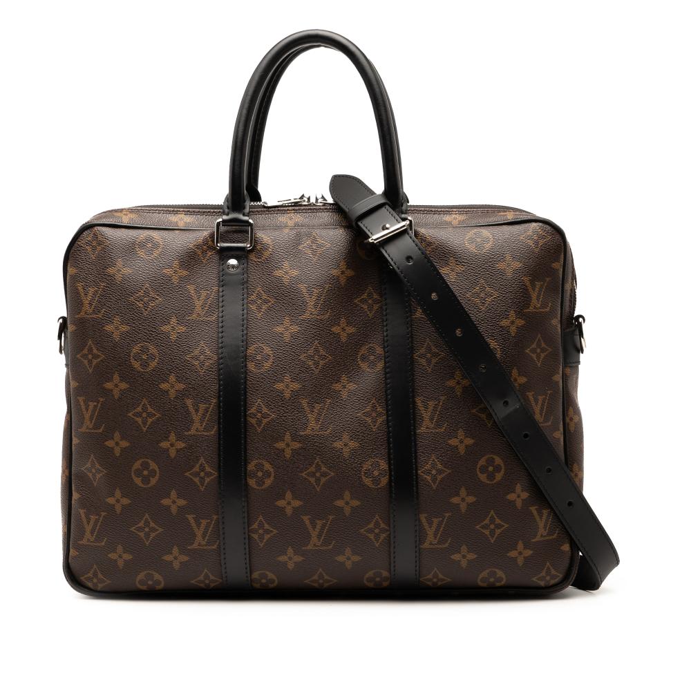 Louis Vuitton B Louis Vuitton Brown Monogram Canvas Fabric Monogram Macassar Porte Documents Voyage Spain