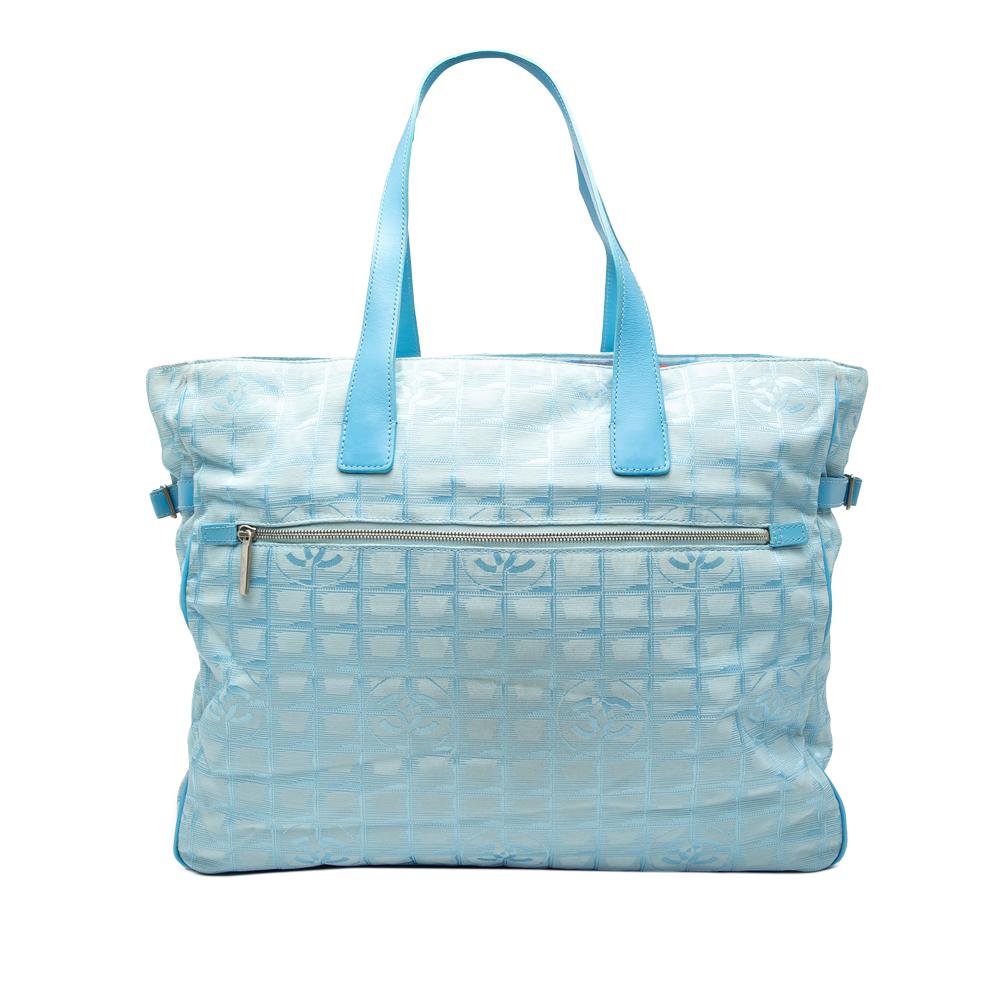 Chanel B Chanel Blue Light Blue Nylon Fabric New Travel Line Tote France