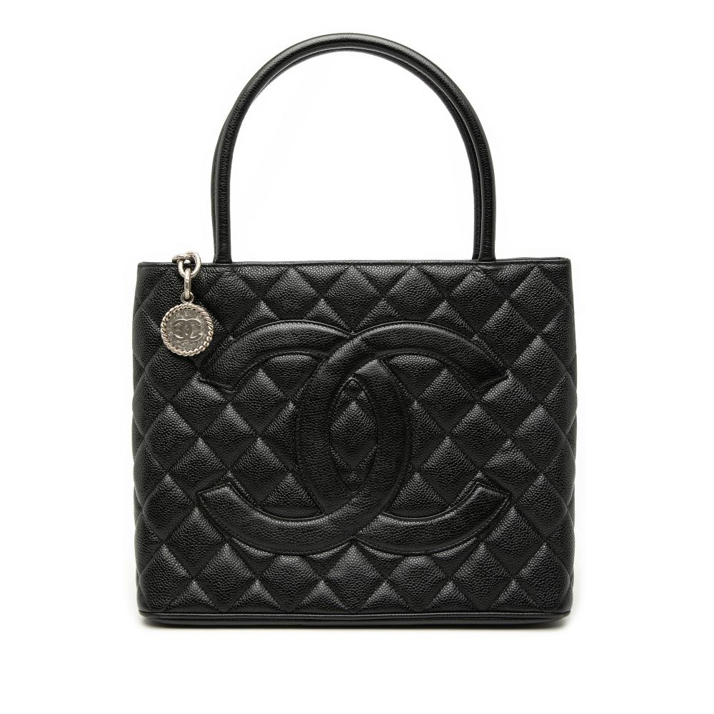 Chanel AB Chanel Black Caviar Leather Leather Caviar Medallion Tote Italy