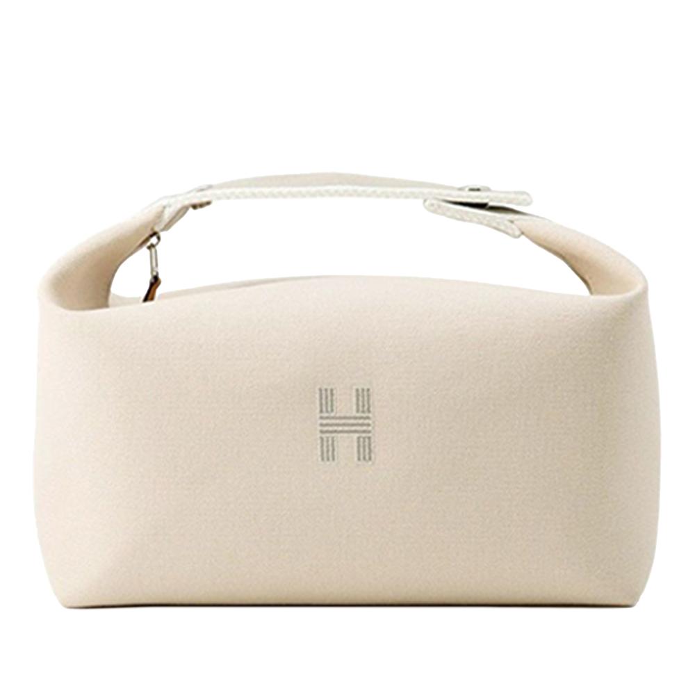 Hermès A Hermès Brown Light Beige Canvas Fabric Large Toile Bride A Brac Case France