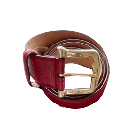 Gucci red imprint belt