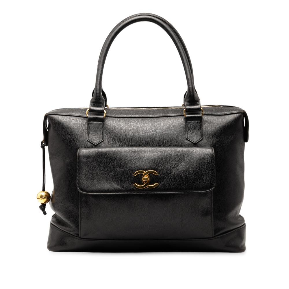 Chanel B Chanel Black Caviar Leather Leather CC Caviar Front Pocket Tote Italy