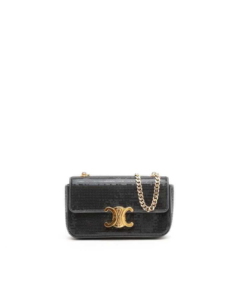 Celine Céline Triomphe Claude Chain Sequin Bag