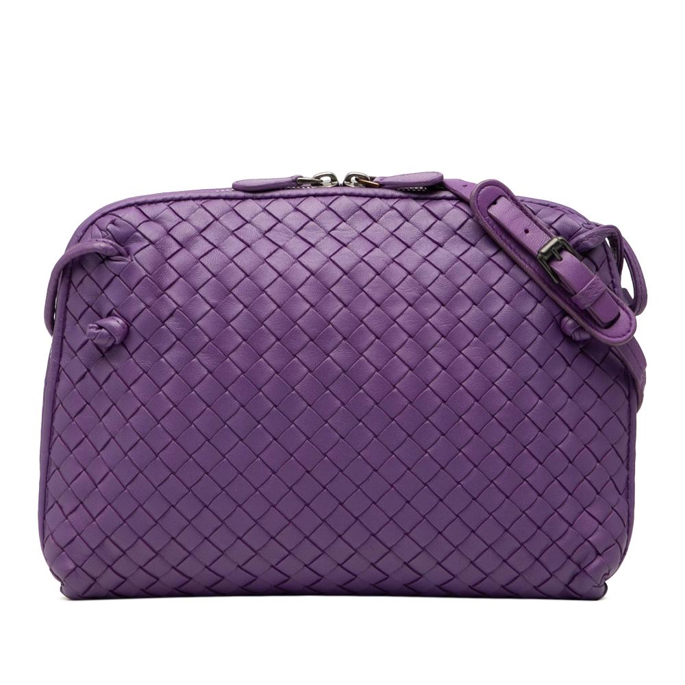 Bottega Veneta AB Bottega Veneta Purple Dark Purple Nappa Leather Leather Nappa Intrecciato Nodini Crossbody Italy