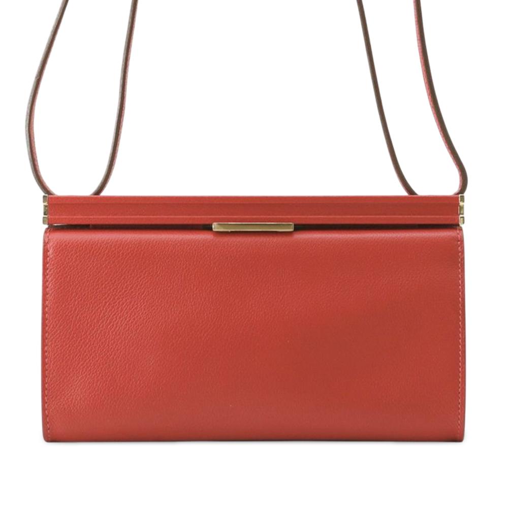 Hermès AB Hermès Red Calf Leather Evergrain Clic H 21 France