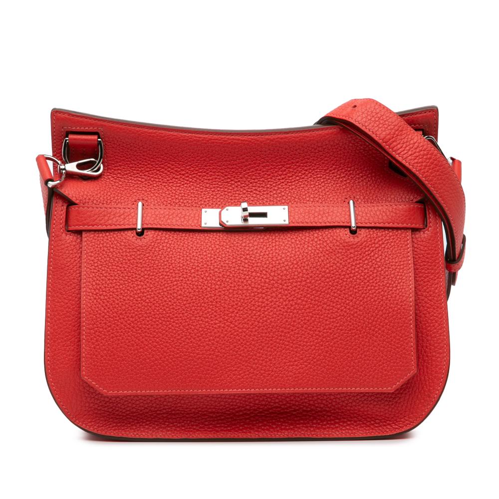 Hermès B Hermès Red Calf Leather Clemence Jypsiere 28 France
