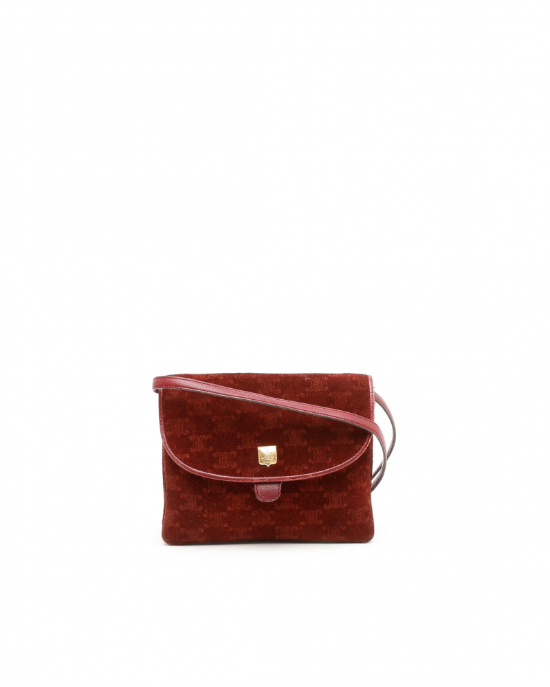 Celine Céline Suede Triomphe Crossbody Bag
