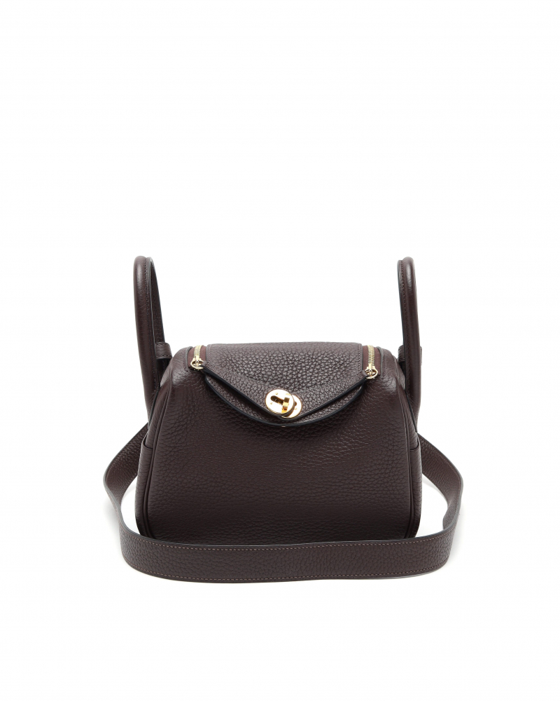 Hermès Mini Lindy 20 Rouge Sellier Clemence Taurillon Bag