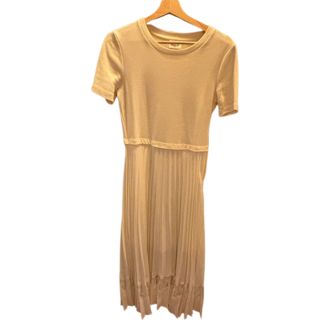 Claudie Pierlot Robe midi twist bi-matière ivoire