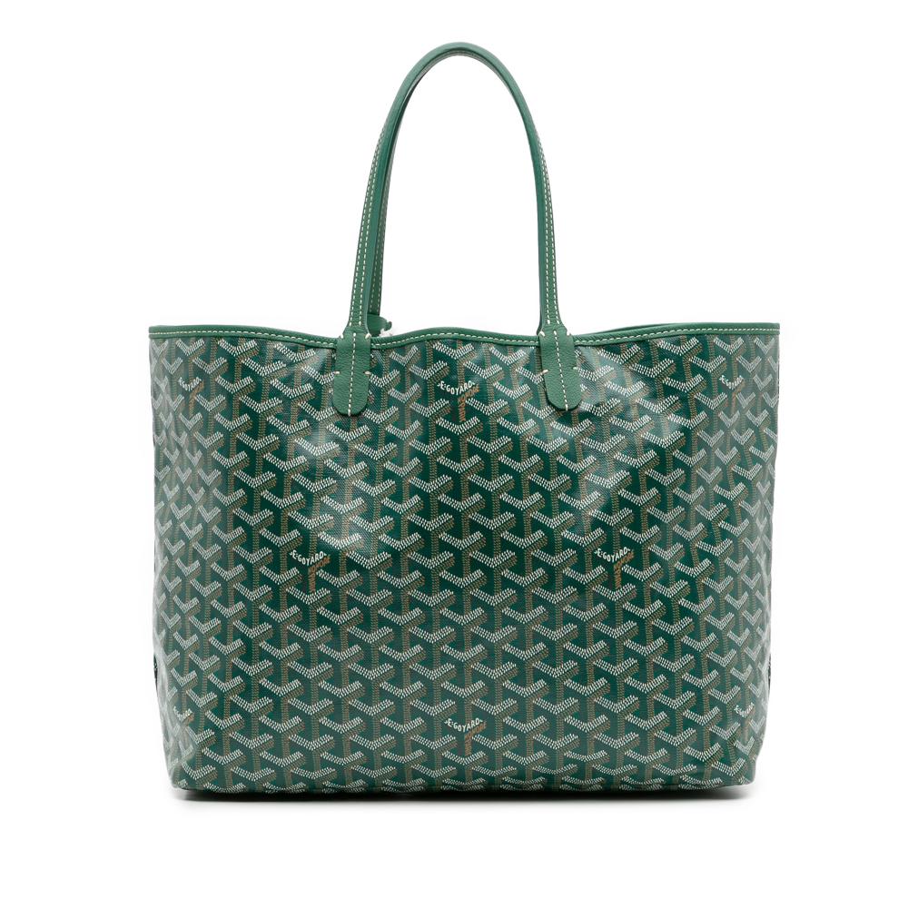 Goyard B Goyard Green Coated Canvas Fabric Goyardine Saint Louis PM France
