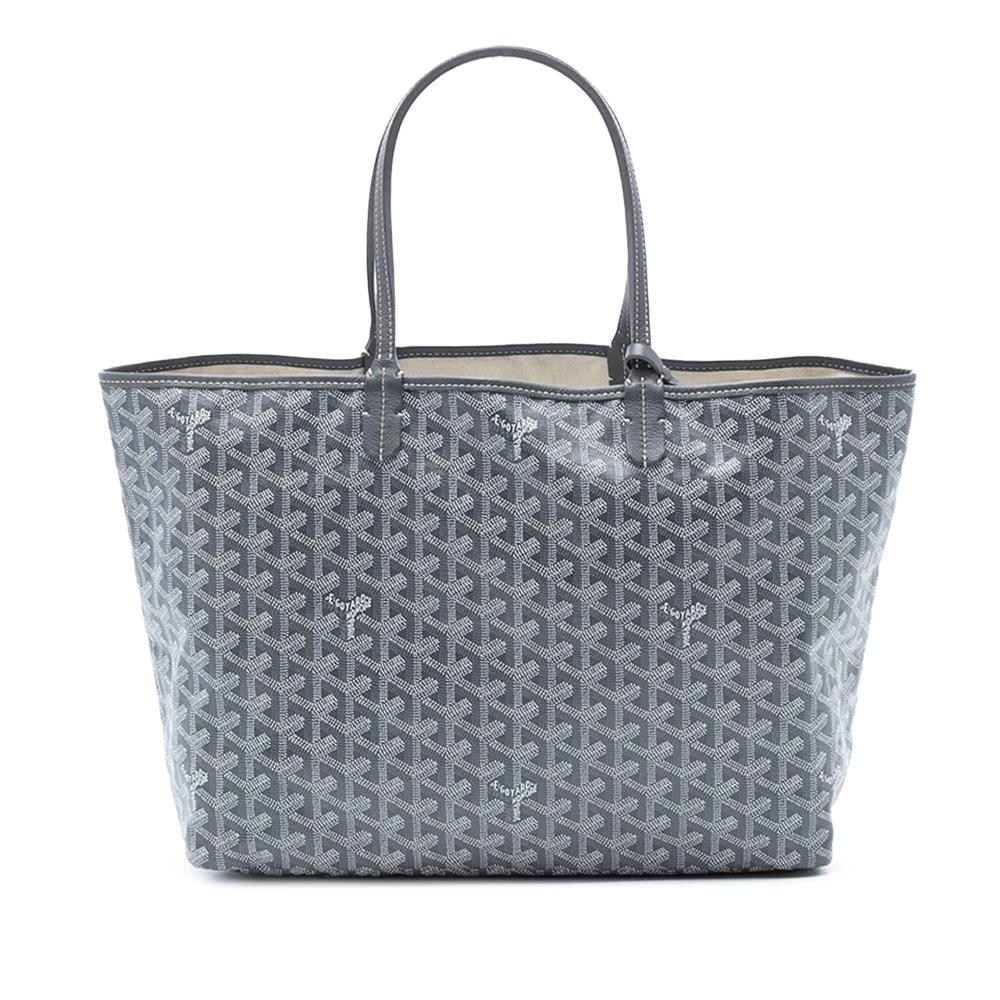 Goyard B Goyard Gray Light Gray Coated Canvas Fabric Goyardine Saint Louis PM France