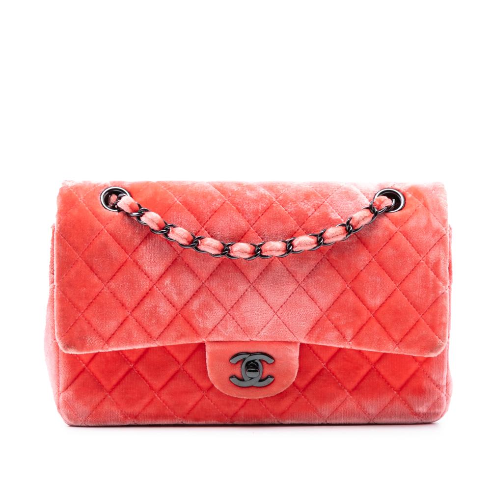 Chanel AB Chanel Red Velvet Fabric Medium Classic Double Flap France